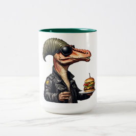 Burgersaurus Rex Dinosaur Zweifarbige Tasse