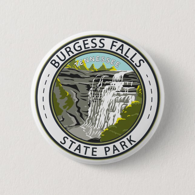 Burgess Falls Staat Park Tennessee Abzeichen Button (Vorderseite)