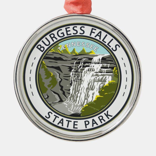 Burgess Falls Staat Park Tennessee Abzeichen Ornament Aus Metall (Vorne)