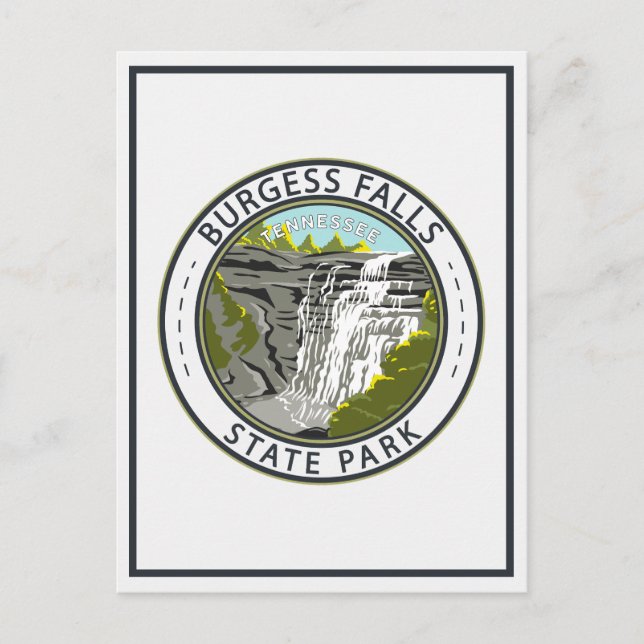 Burgess Falls Staat Park Tennessee Abzeichen Postkarte (Vorderseite)