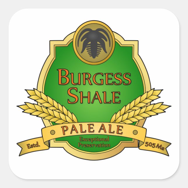 Burgess Shale Pale Ale Quadratischer Aufkleber (Vorderseite)