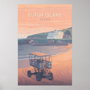 Burgh Island Devon Reiseplakat Poster