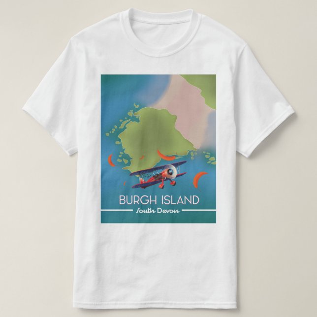 Burgh Island Devon Reiseplan T-Shirt (Design vorne)