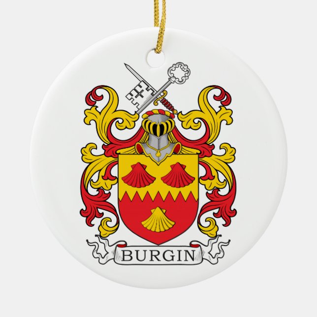 Burgin-Familienwappen Keramik Ornament (Vorne)