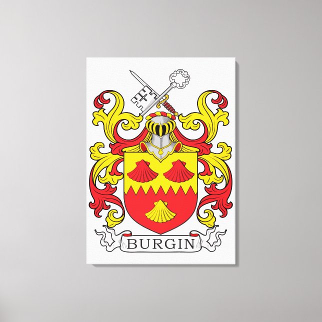 Burgin Familienwappen Leinwanddruck (Vorderseite)