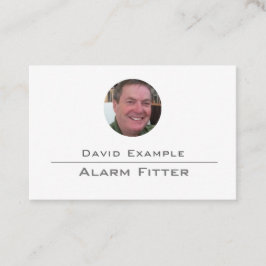 Burglar Alarm Fitter mit Foto des Holders Visitenkarte