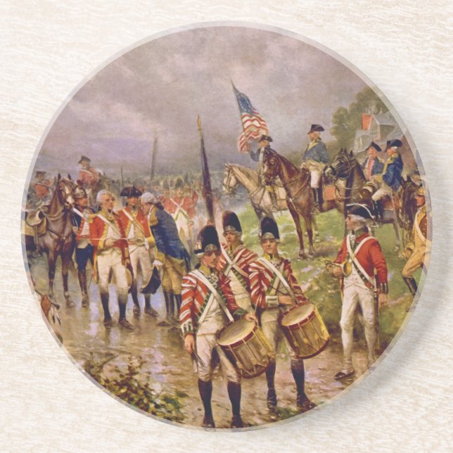 Burgoynes Kapitulation in Saratoga durch Percy Mor Sandstein Untersetzer (Vorne)