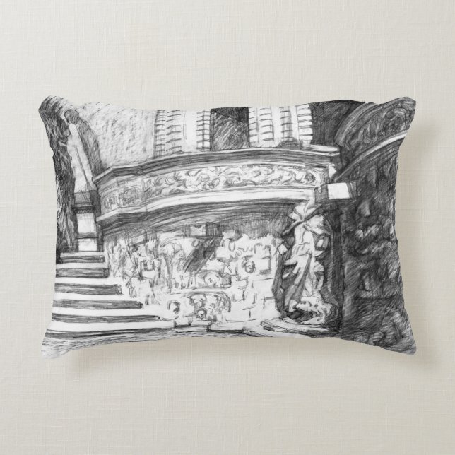 Burgpencilart Monochrome Dekokissen (Vorderseite)
