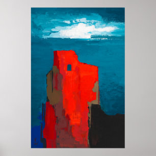 Burgruine Lebendige abstrakte Kunst Poster