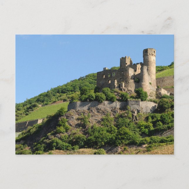 Burgruinen von Ehrenfels - Rhein - Deutschland Postkarte (Vorderseite)