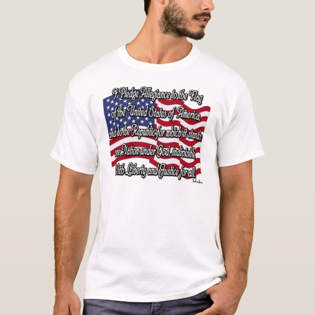 Bürgschaft von Ergebenheit mit US-Flagge T-Shirt (Vorderseite)