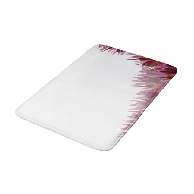 Burgund Abstrakte Blume Wasserfarben Handgemalt Badematte (Schrägansicht)