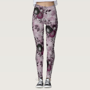 Burgund Aquarell Blume. Leggings