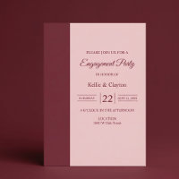 Burgund-Barett Minimalistische Moderne Verlobungsf