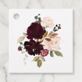 Burgund Berry und Blush Bloral Wedding Geschenkanhänger