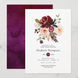 Burgund Berry und Blush Brautparty Einladung