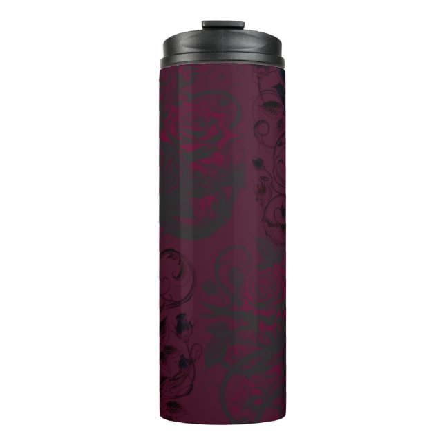 Burgund & Black Dark Garden Gothic Glam Thermosbecher (Vorderseite)