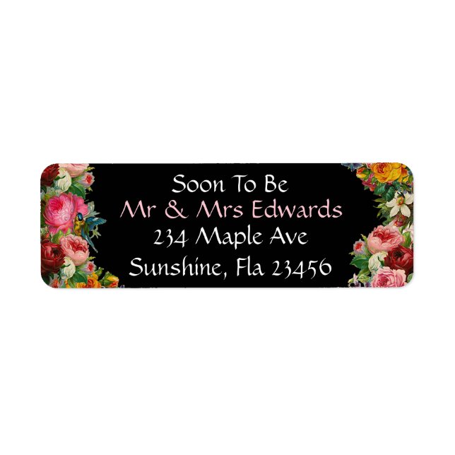 Burgund Black Floral Wedding bald Mr & Mrs. (Vorne)