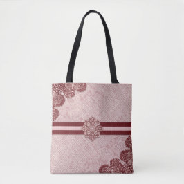Burgund & blassem Rosa AI-Kunst Tasche