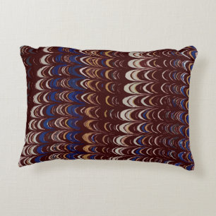Burgund, Blau und Weiß-Wavy-Muster    Dekokissen