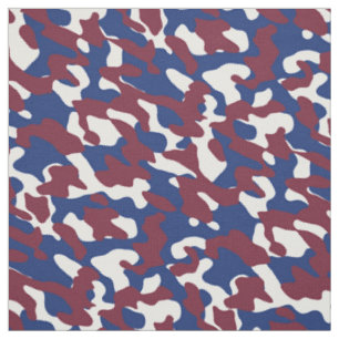 Burgund, Blau und Weiße Camouflage Stoff