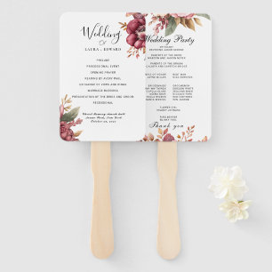 Burgund Bliss: Elegantes florales Rebenmuster in W Fächer