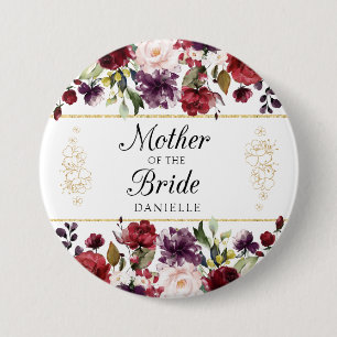 Burgund Bliss Mutter des Mit Monogramm Buttons der