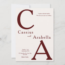 Burgund Bliss: Version 2 Einladung zum Hochzeitsfe