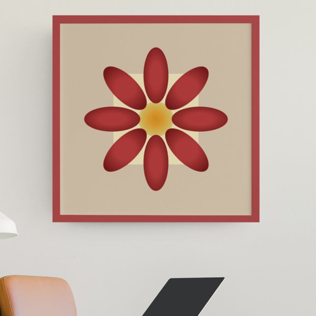 Burgund Blossom: Symmetrisches Petal Poster (Von Creator hochgeladen)