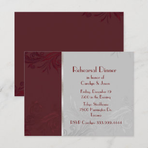 Burgund Blühe Probe Dinner Einladung