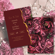 Burgund Blume Elegante mit Goldakzenten Hochzeit