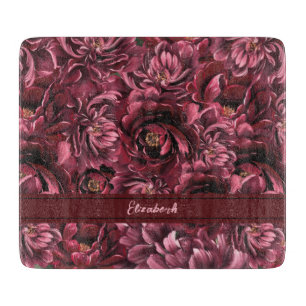 Burgund Blume Elegante Schneidebrett
