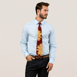 Burgund-Blume-Muster Krawatte