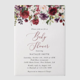Burgund-Blume, rosa Blume, Boho, Babydusche