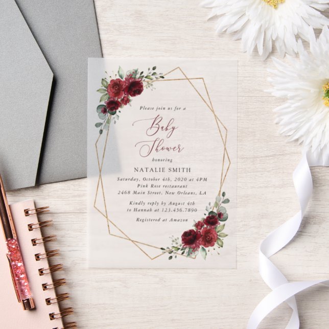 Burgund-Blume, Rote Blume, Babydusche (Hochzeit)