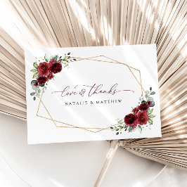 Burgund-Blume, Rote Blume, Blumenhochzeit Dankeskarte