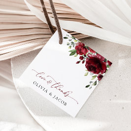 Burgund-Blume, Rote Blume, Blumenhochzeit Geschenkanhänger