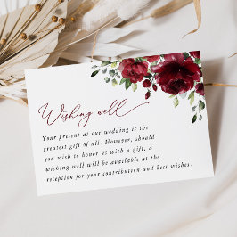Burgund-Blume, Rote Blume, Boho, gut wollen Begleitkarte