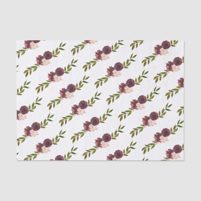 Burgund-Blume Seidenpapier (Vorderseite)