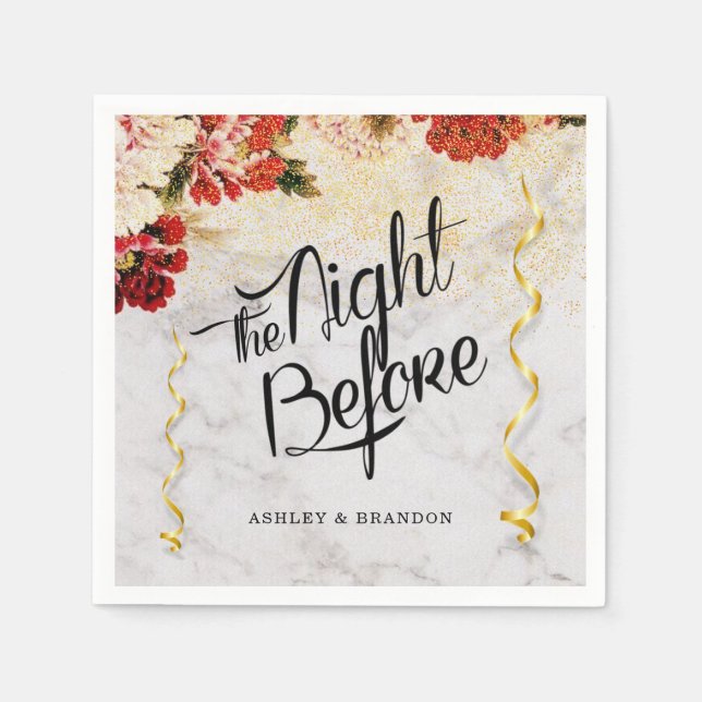 Burgund blush die Nacht vor der Probe Napkins Serviette (Vorderseite)