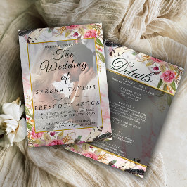 Burgund Blush Elegantes Vellum Hochzeit Einladung