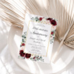 Burgund Blush Elfenbeinblume Geburtstag Einladung<br><div class="desc">Dieses elegante Jubiläum lädt Sie ein zu einem entspannenden und farbenfrohen Jubiläum, weich blütendem Rosa, Elfenbein und Eukalyptusgrün. Personalisieren Sie es einfach und schnell mit Ihren Daten, drücken Sie einfach die Schaltfläche Anpassen, um den Stil und die Platzierung des Textes weiter zu ordnen und zu formatieren. c) Das glückliche Cat...</div>