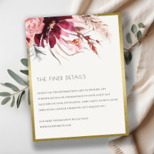 Burgund Blush Pampas Gras Hochzeit Details
