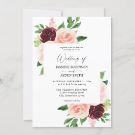 Burgund & Blush Pink 4 Blumenzwiebeln Einladung