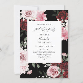 Burgund & Blush Pink 6 Blumenstuhlparty B Einladung