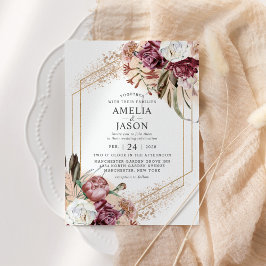 Burgund, Blush & Rose Rodelbahn mit Aussicht Einladung