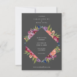 Burgund Blush Tropical Floral Wedding - Grau Save The Date