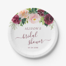 Burgund Blush Wasserfarbe Brautparty