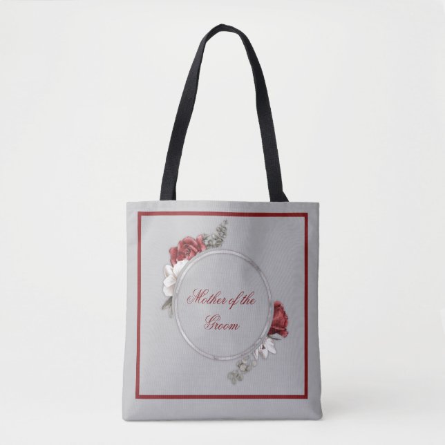 Burgund Blush & White Roses Mutter der Groom-Tasch Tasche (Vorderseite)