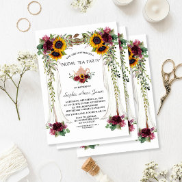 Burgund Blütenblume Canopy Bridal Tee Party Einladung
